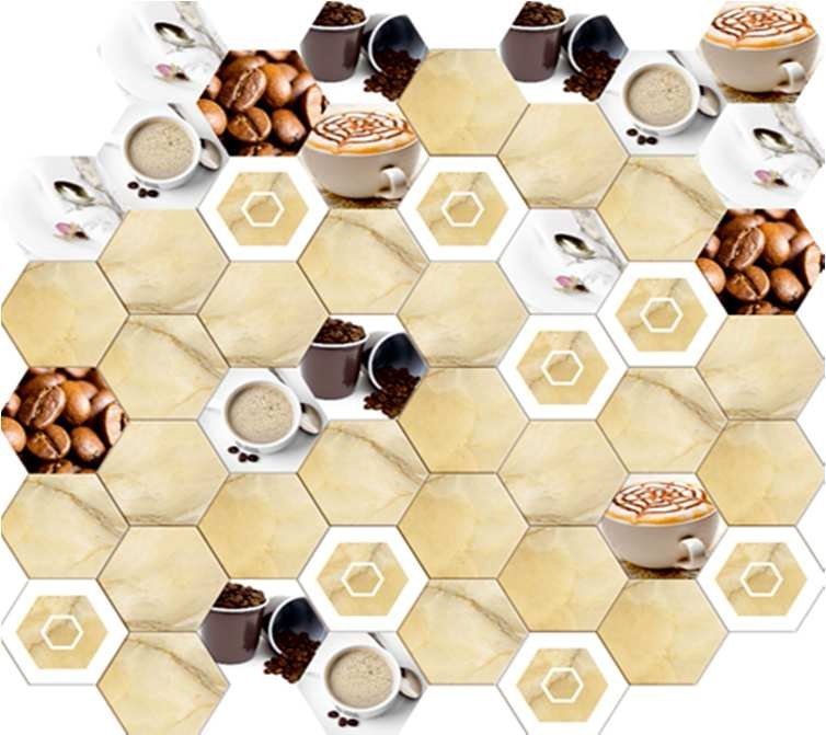 REVESTIMIENTO 15X17 DECORADO HEXAGONAL DCER-167 LISO (SURTIDO VARIADO) - DVI